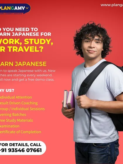 Whether you're an anime fan or preparing for the JLPT, our Japanese courses can help. We offer evening batches and a certificate of completion.