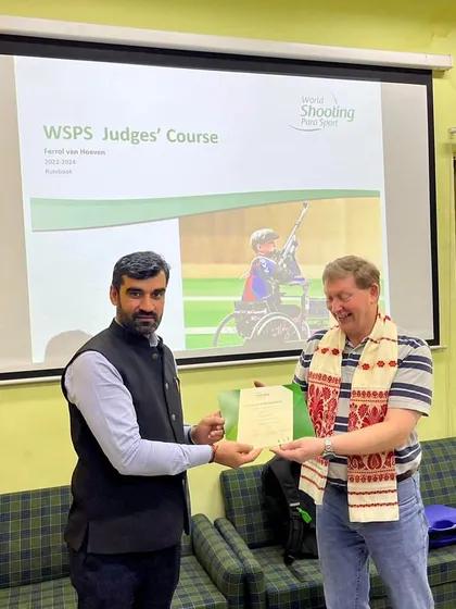 This certificate is our official qualification from the World Shooting Para Sport (WSPS) as an international judge. This formal training ensures we provide world-class coaching to our students.