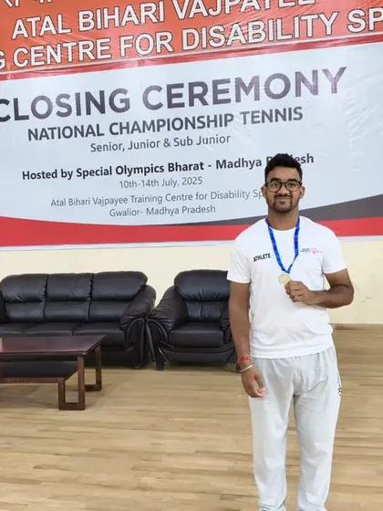 A proud moment for the academy. Our player Ritik shows off his hard earned silver medal after competing in the National Championship Tennis tournament. This level of achievement is what our high performance program is all about.