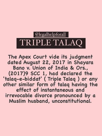 The Supreme Court has declared the practice of instant Triple Talaq (talaq-e-biddat) unconstitutional. This is a landmark judgment protecting the rights of Muslim women.
