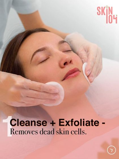 Step 1 of our HydraFacial process: Cleanse and Exfoliate. A technician gently removes dead skin cells from the surface, revealing a brighter layer of skin underneath and preparing it for the next steps.