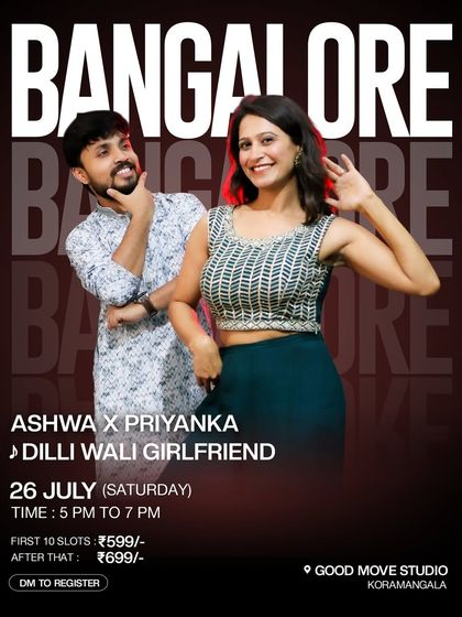 A poster for my 'Dilli Wali Girlfriend' workshop collaboration. I often team up with other instructors for extra spice.