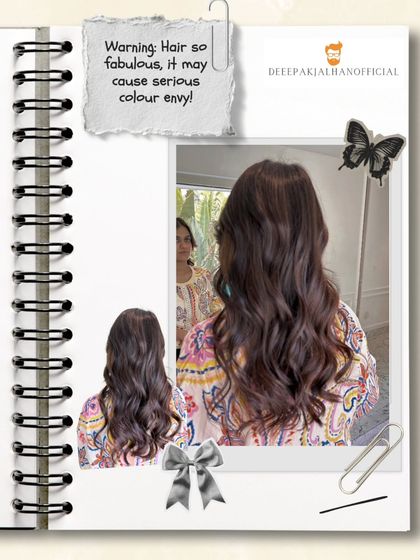 When your hair color is so fabulous it causes serious envy. This stunning brunette shade with soft curls is subtle yet incredibly striking.
