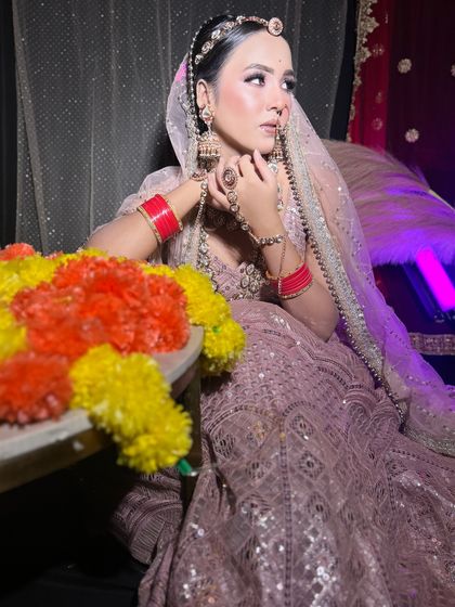 A raw, unedited image showing the elegance of this bridal look.