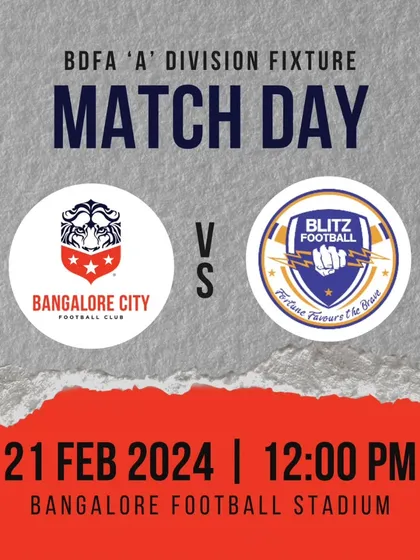 Match day fixture announcement for our game against Blitz Football.
