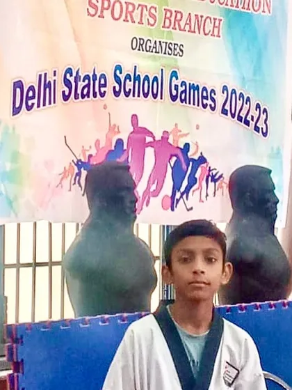 Dhruv Sharma, a gold medalist from the Delhi State School Games, showcasing the talent we nurture from a young age.
