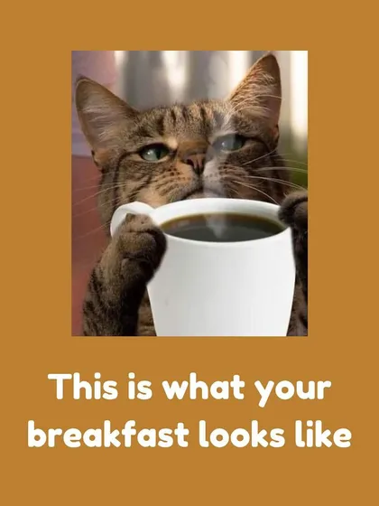 This is what your breakfast looks like. If your breakfast is just a cup of coffee, you might be wondering what you're doing wrong.