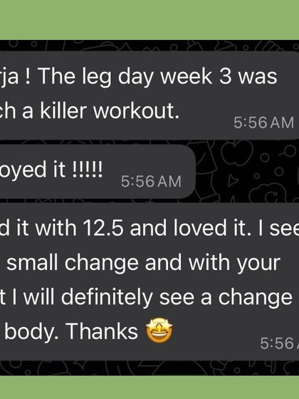 My clients enjoy their workouts because they see results. This message from a client loving her leg day and seeing changes in her body is exactly what my programs are designed for.