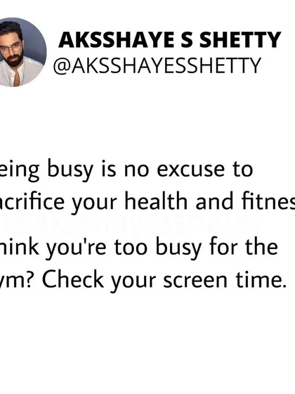Being busy is not an excuse to sacrifice your health. You can be replaced at work, but your family cannot replace you. Prioritize your well-being.