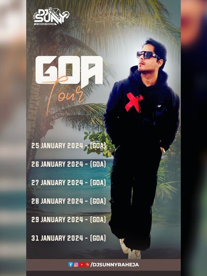 Announcing my Goa tour. I was thrilled to spend a week spinning at multiple private events at exclusive locations like the Taj Exotica, bringing my signature sound to the beach.