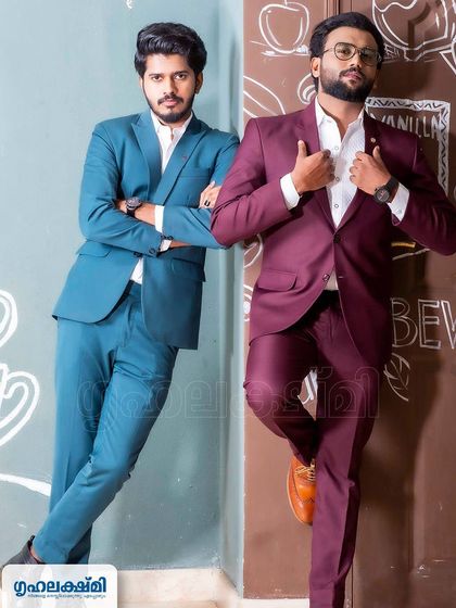 The Karikku duo, styled by our team. We work closely with our clients to create looks that fit the theme of the photoshoot, whether it's casual or formal.