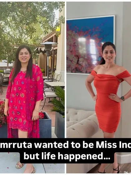 Life happened, and Amrruta's dream of being Miss India was put on hold. This before-and-after captures the beginning of her comeback story, where she reclaimed her health to pursue her passion.