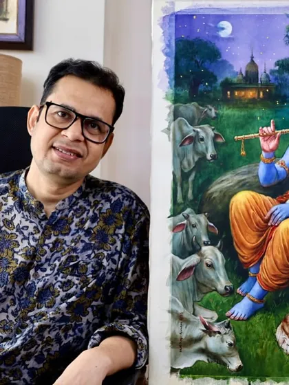 This painting of Shree Krishna was not planned; it was an act of surrender. It shows how art can be a spiritual practice. In my courses, I encourage you to connect with your subject on a deeper level, letting the colors and your heart guide the brush.