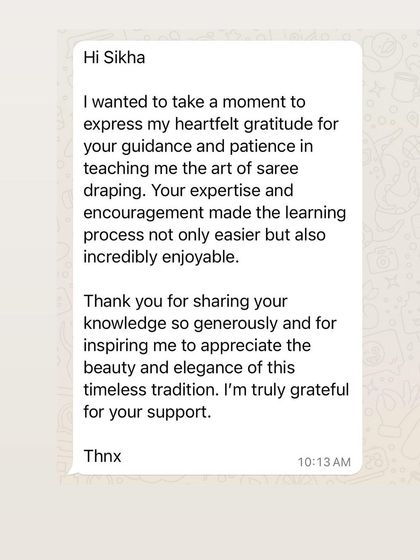 Shikha Agarwal - Personal Saree Draping Classes Words from My Wonderful Students photo 34