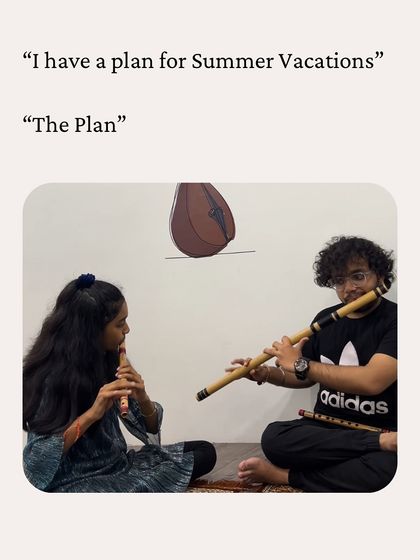 A productive summer plan: learning to play the flute. A teacher and student practicing together.