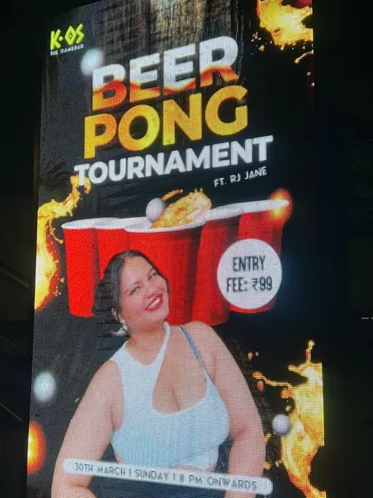 The official poster for our Beer Pong Tournament featuring our host, RJ Jane. The entry fee is low, but the stakes are high.