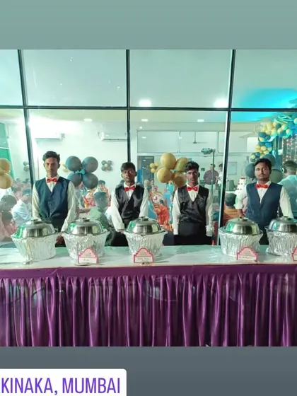 My team at an event in Sakinaka, Mumbai. They are wearing matching uniforms with bow ties, adding a professional touch to the service.