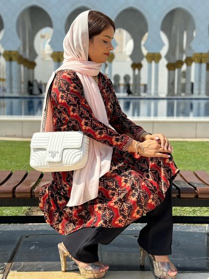 A moment of peace at the Sheikh Zayed Grand Mosque in Abu Dhabi.