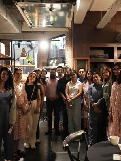 A group photo of the participants and trainers from our fun-filled Latte Art Workshop. It's all about learning together and building a community.