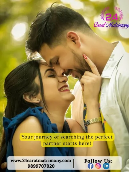 Your journey of searching for the perfect partner starts here. A happy, natural photo of a young couple captures the excitement of finding a new connection.