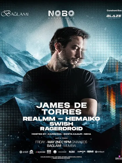 The poster for my gig with international artist James de Torres at Baglami, Mumbai. The icy, futuristic design is very cool.