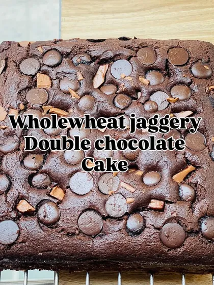 This is my wholewheat double chocolate cake, sweetened only with jaggery. It’s incredibly rich and moist, proving that you don't need refined flour or sugar for a truly decadent dessert.