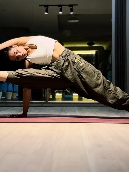 This is what I mean by strength meeting flexibility. My training focuses on building a powerful, controlled body that can create and hold beautiful shapes. It's not just about lifting weights; it's about mastering your own bodyweight.