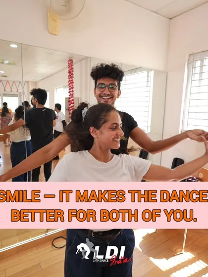 A smile makes the dance better for both of you. It breaks down barriers and makes the learning process so much more enjoyable, especially when you're just starting out.