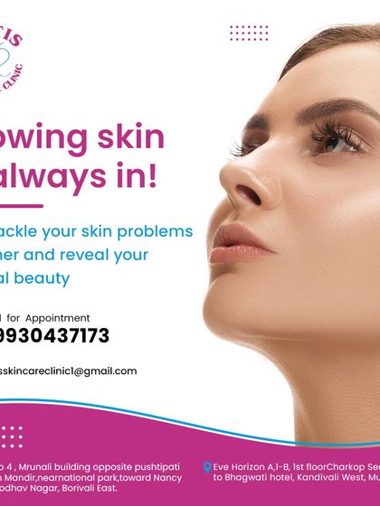 A simple, elegant graphic stating that "Glowing skin is always in!". It serves as an open invitation for clients to partner with us to tackle their skin problems and reveal their natural beauty.
