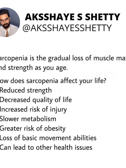 Sarcopenia is the age-related loss of muscle mass and strength. I explain how an inactive lifestyle speeds it up and why strength training and a protein-rich diet are crucial for slowing its progression and aging well.