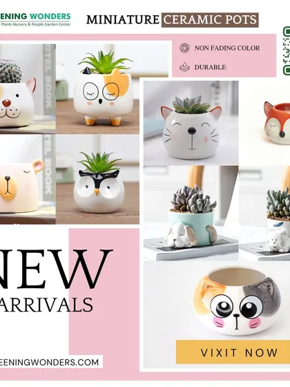 Add a touch of personality to your space with our collection of miniature ceramic animal pots. These charming, durable planters are perfect for small succulents and cacti, bringing a playful element to your desk or shelf.