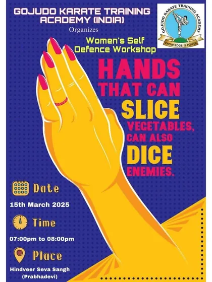 We believe every woman has the strength to defend herself. This poster is from our free workshop for Women's Day, focusing on practical, easy-to-learn techniques for personal safety. Join us to turn everyday hands into a powerful defense.