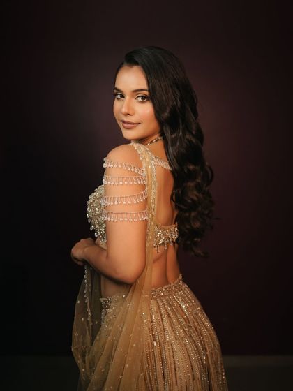 A happy and radiant shot of my golden girl. Her smile says it all. The makeup is designed to make you feel as good as you look.