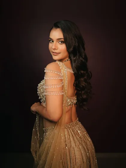 A happy and radiant shot of my golden girl. Her smile says it all. The makeup is designed to make you feel as good as you look.