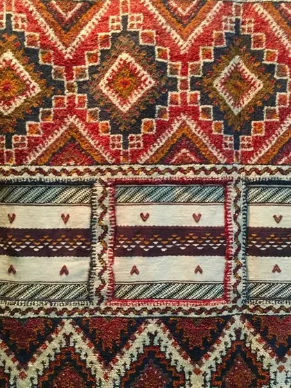 The rich patterns and earthy colors of a handwoven tribal carpet. Textiles like these carry the stories and heritage of their makers. I love sourcing such pieces to bring an authentic, handcrafted soul into a modern interior.
