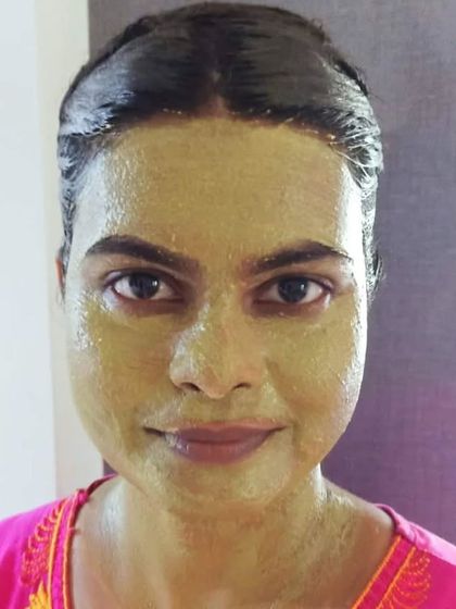 This is me, taking a moment for self-care with my Anti-Acne Face Pack. It's a simple, effective way to refresh my skin and keep it healthy and glowing.