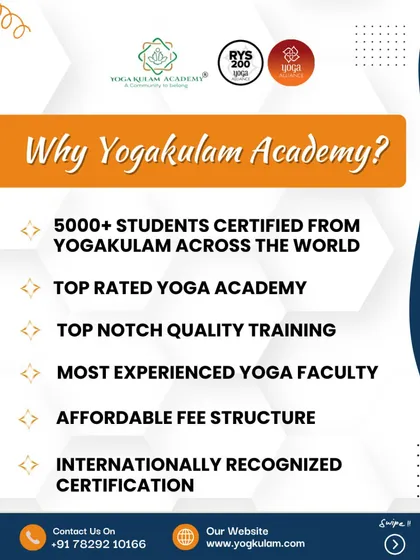We are proud of the community we have built. This graphic shows why thousands of students choose Yogakulam Academy. From our top-rated, quality training and experienced faculty to our affordable and internationally recognized certifications, we are committed to your growth.
