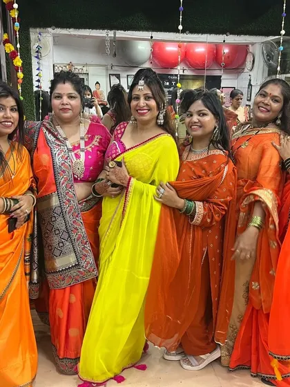 A group photo capturing the joy and camaraderie of our Teej celebration. I am so grateful for this empowering sisterhood.