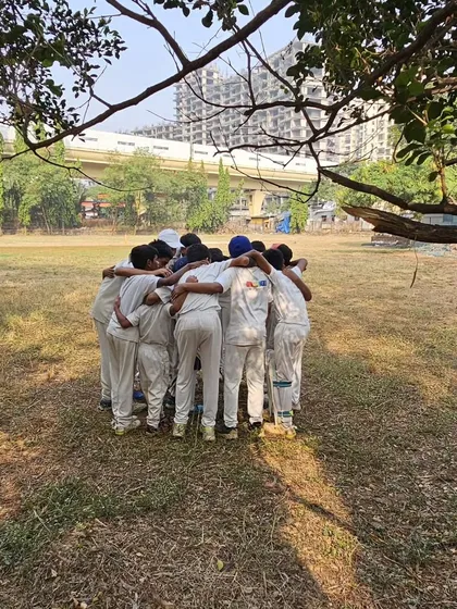 We are more than just an academy; we are a team. A pre-match huddle captures the unity and focus we instill in our players, teaching them that cricket is a team game where everyone supports each other.