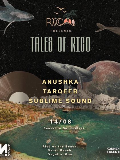 The lineup poster for 'Tales of Rico'. Playing all night with Tarqeeb and Sublime Sound is always a guaranteed good time.