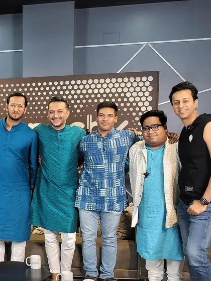 A group photo from our shoot for the Soundchk series in Mumbai with Salim Merchant. It was a memorable experience filled with creativity and excitement.