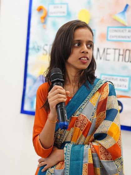 Our facilitator Sargam engaging with students during a school session. We customize our content for different age groups, ensuring the message is relatable, impactful, and inspires real change.