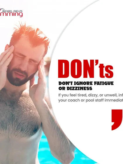 We teach our swimmers to always listen to their bodies. If you ever feel tired, dizzy, or unwell during a session, it is vital to stop and inform your coach or the pool staff immediately. Your well-being is our priority.