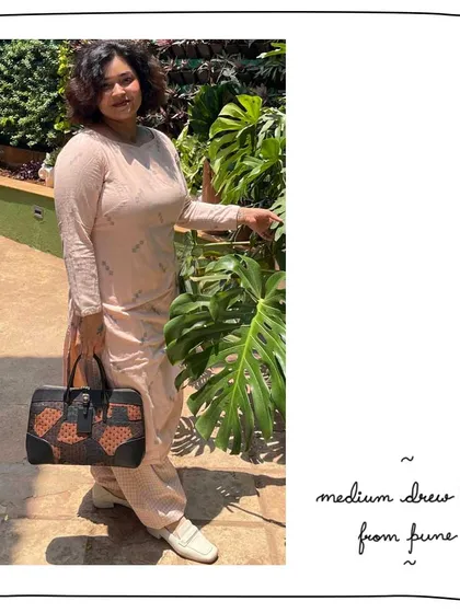 A beautiful shot of our patron Adyasha with her Medium Drew bag in the Kantha edit. This bag is a perfect example of how we can upcycle smaller leather pieces into a unique and cohesive design.