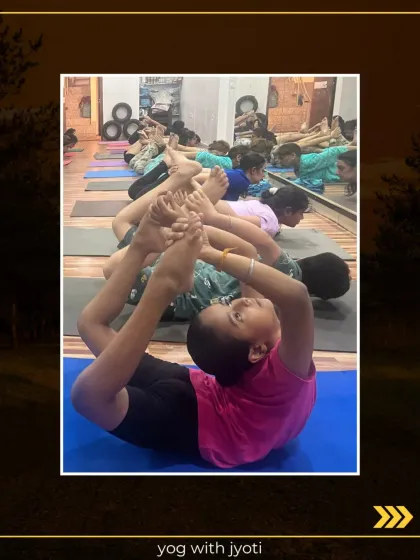 A young student in Dhanurasana (Bow Pose), a fantastic backbend for all ages.