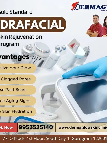 Discover the key advantages of our gold standard HydraFacial for skin rejuvenation. The treatment is designed to revitalize your glow, clear clogged pores, help erase past scars, reduce signs of aging, and provide deep skin hydration.