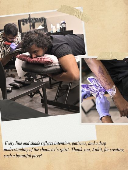 "Every line and shade reflects intention, patience, and a deep understanding of the character's spirit." The process of creating a detailed and symbolic piece.