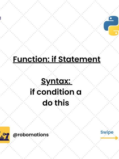 The simple 'if' statement. This graphic shows the basic syntax: if a certain condition is met, then the program will perform a specific action.