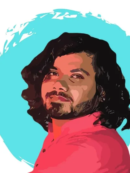 A custom vector portrait I created for a fellow artist. I really enjoyed capturing his creative soul in this illustration.