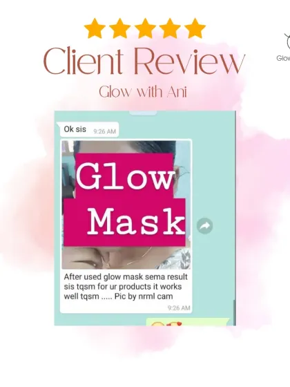 "Sema result sis." A happy customer sharing a picture after using my Glow Mask. It works so well, and I love seeing you all get that instant glow.